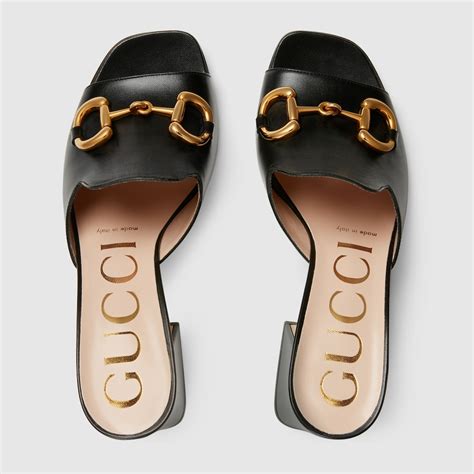 gucci horsebit slides black|Gucci Horsebit.